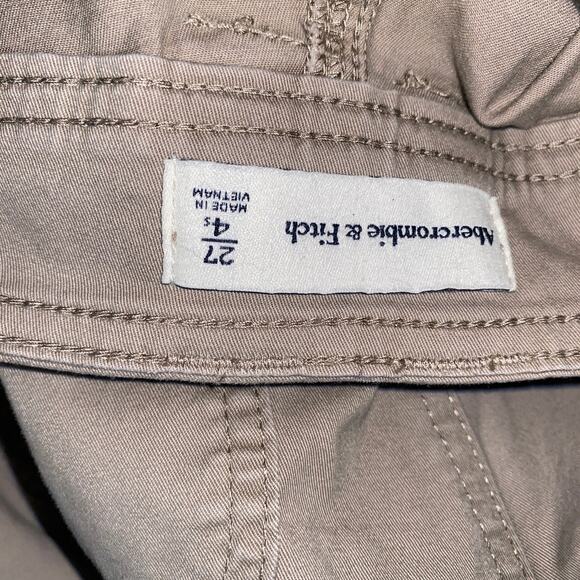 Abercrombie & Fitch Cream Relaxed Fit Wide Leg Cargo Pants Women's Size 4 27 - Picture 7 of 9